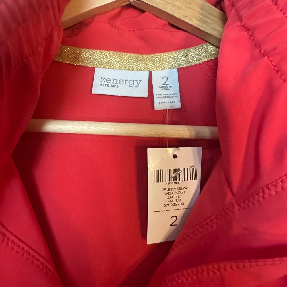 NWT Chico's Zenergy Neema Nadia Jacket Mai Tai Coral Red SZ 2 (Large/12) NEW - Picture 10 of 15